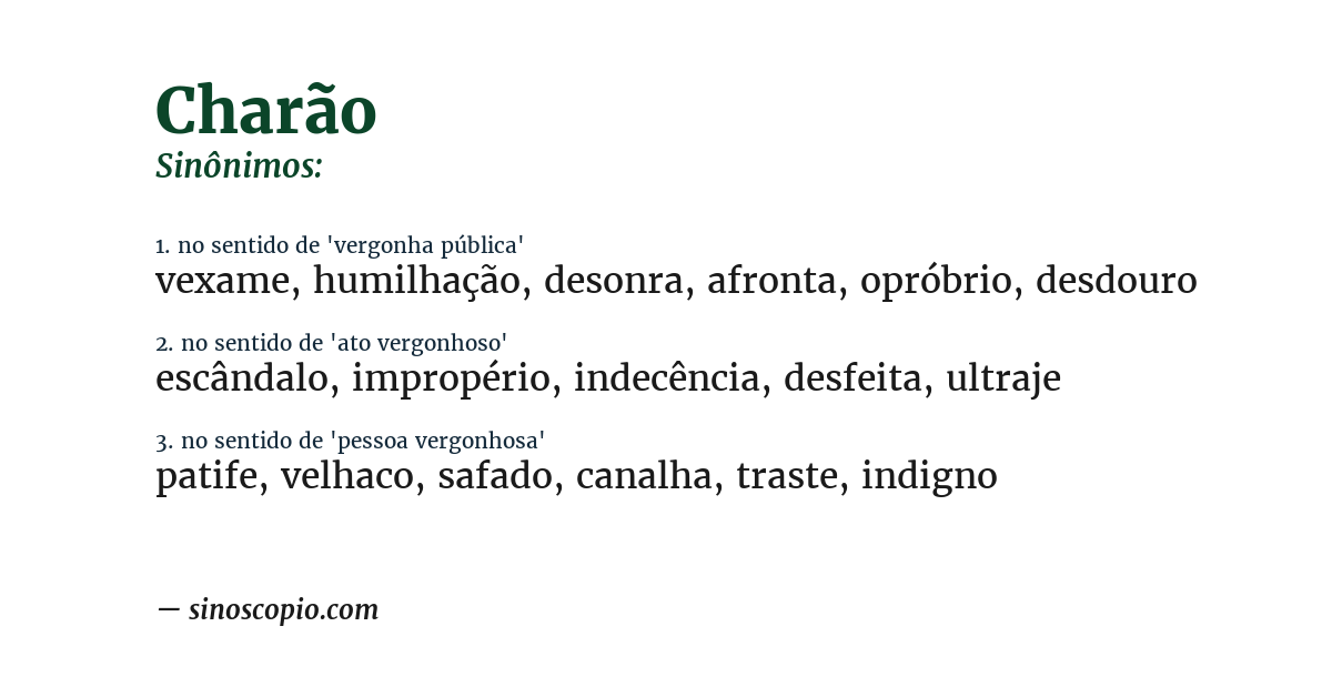 Sinônimo de charão