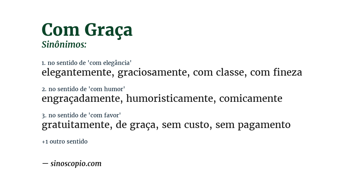 Sinônimo de com graça