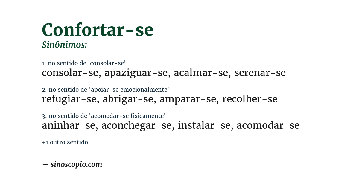 Sinônimo de confortar-se