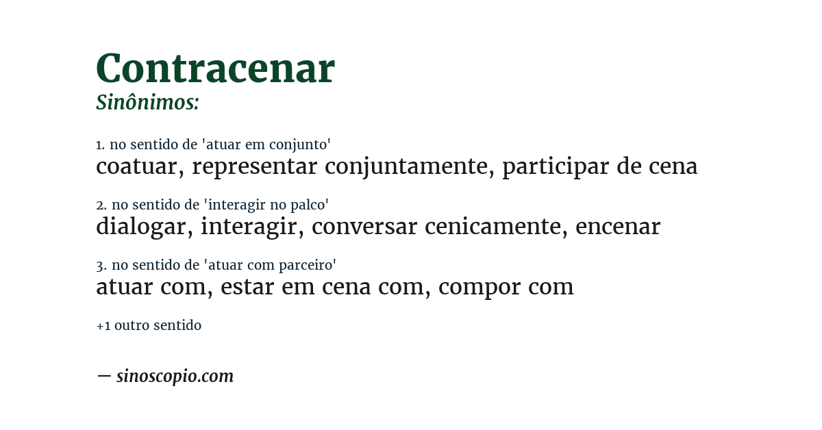 Sinônimo de contracenar