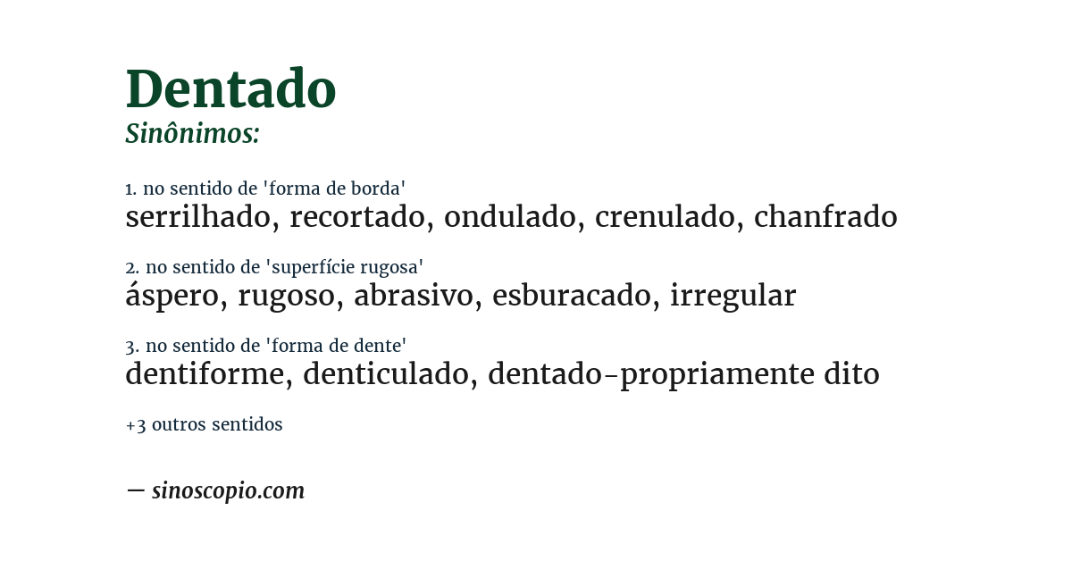 Sinônimo de dentado