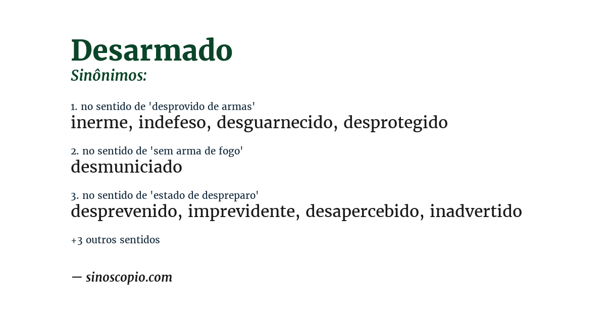 Sinônimo de desarmado