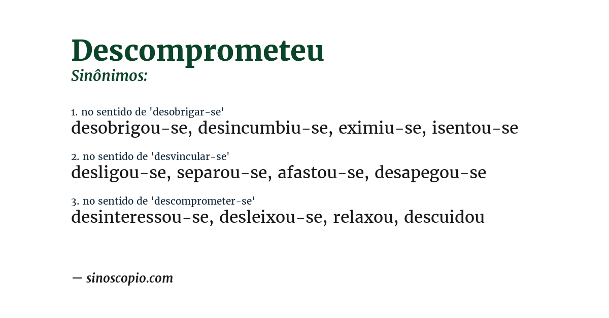 Sinônimo de descomprometeu