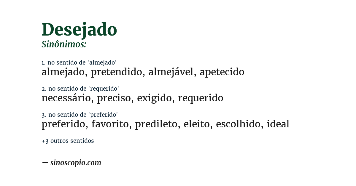 Sinônimo de desejado