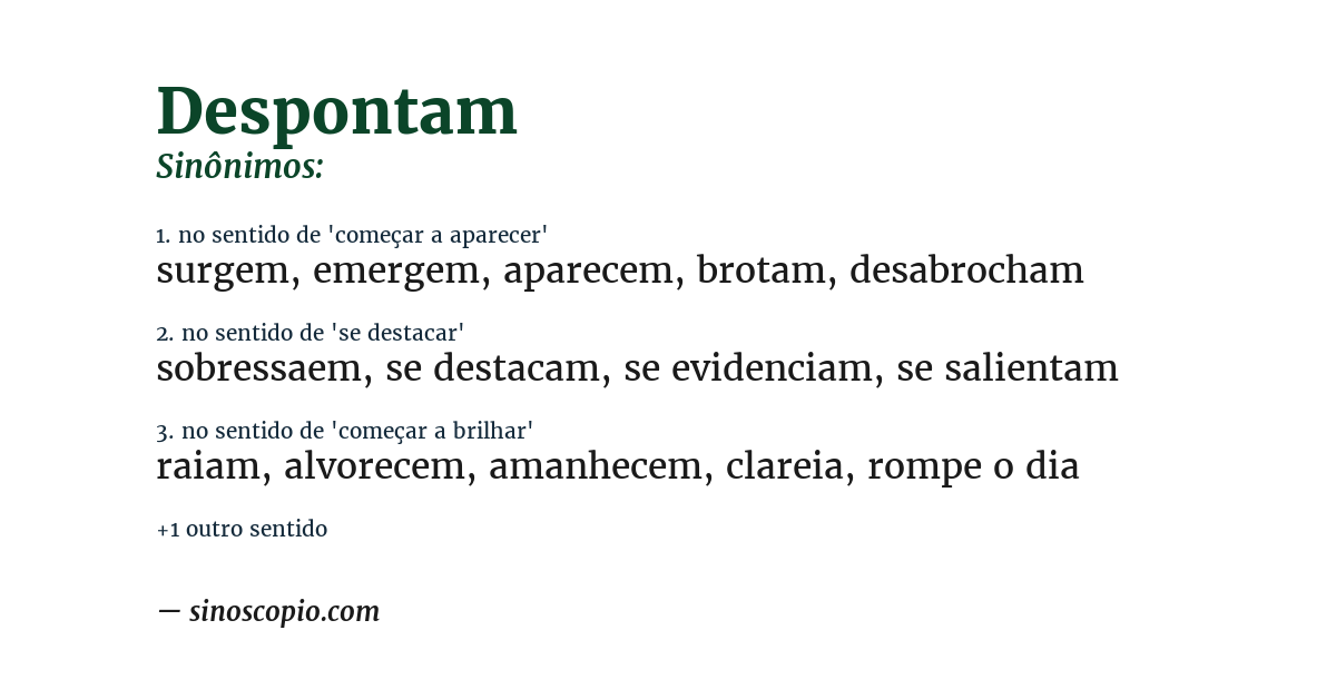 Sinônimo de despontam