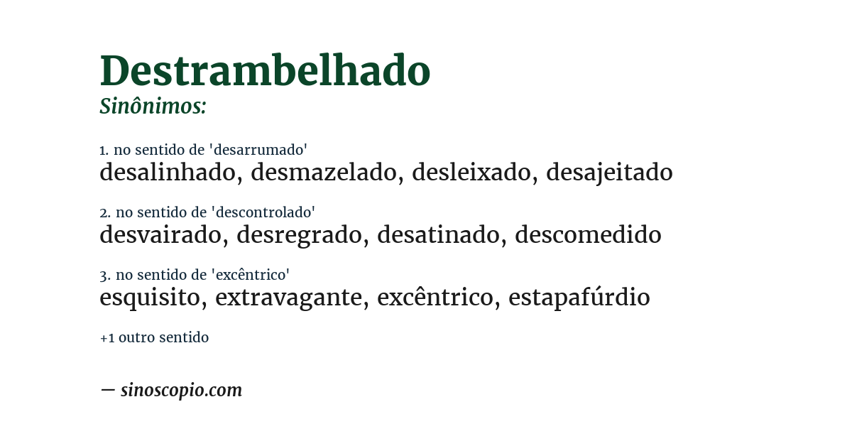 Sinônimo de destrambelhado