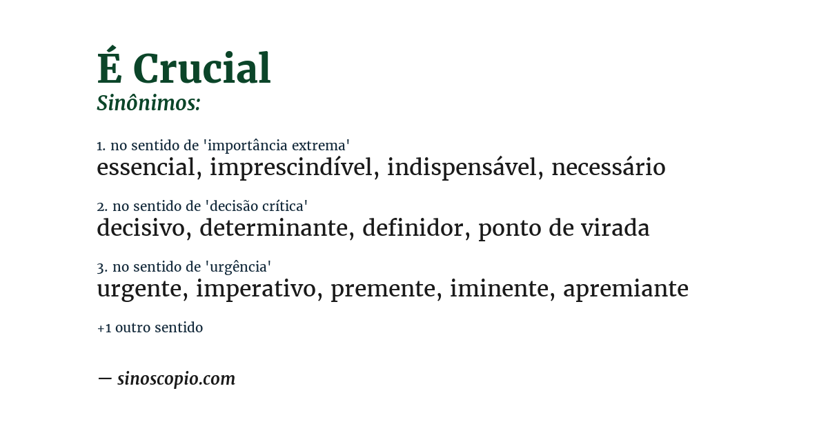 Sinônimo de é crucial