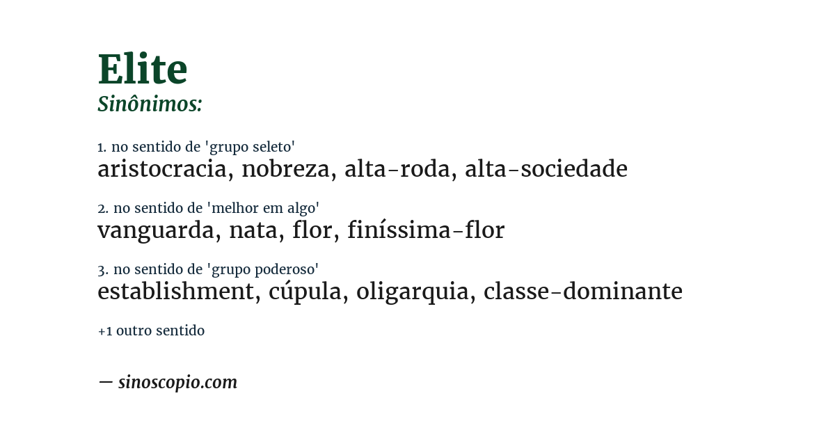 Sinônimo de elite