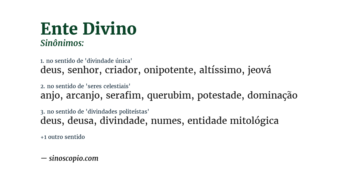 Sinônimo de ente divino