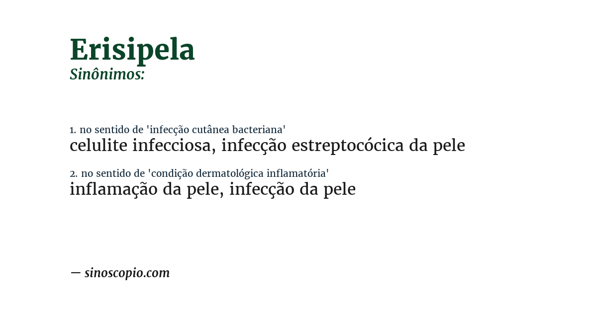 Sinônimo de erisipela