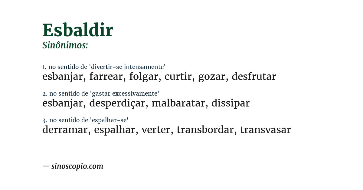 Sinônimo de esbaldir