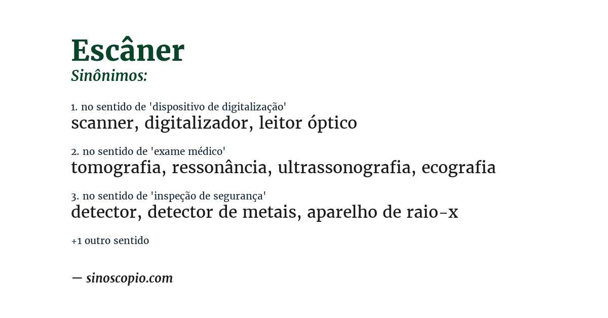 Sinônimo de escâner