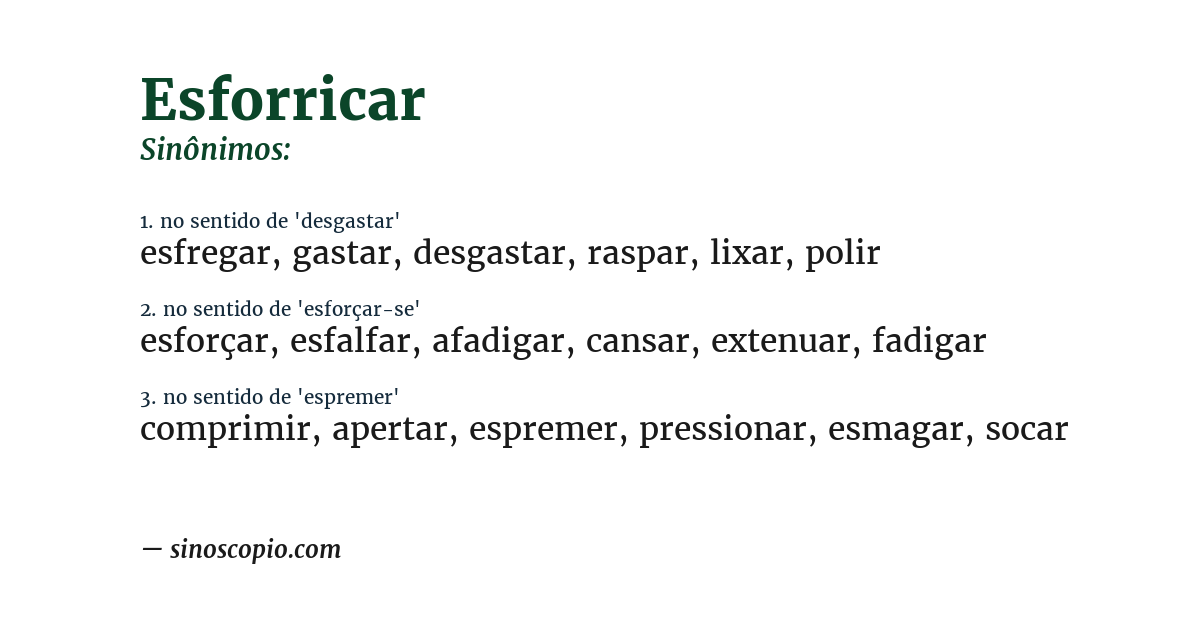 Sinônimo de esforricar
