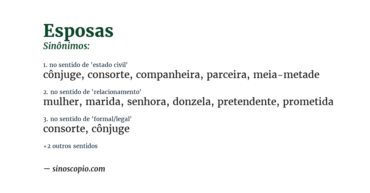 Sinônimo de esposas
