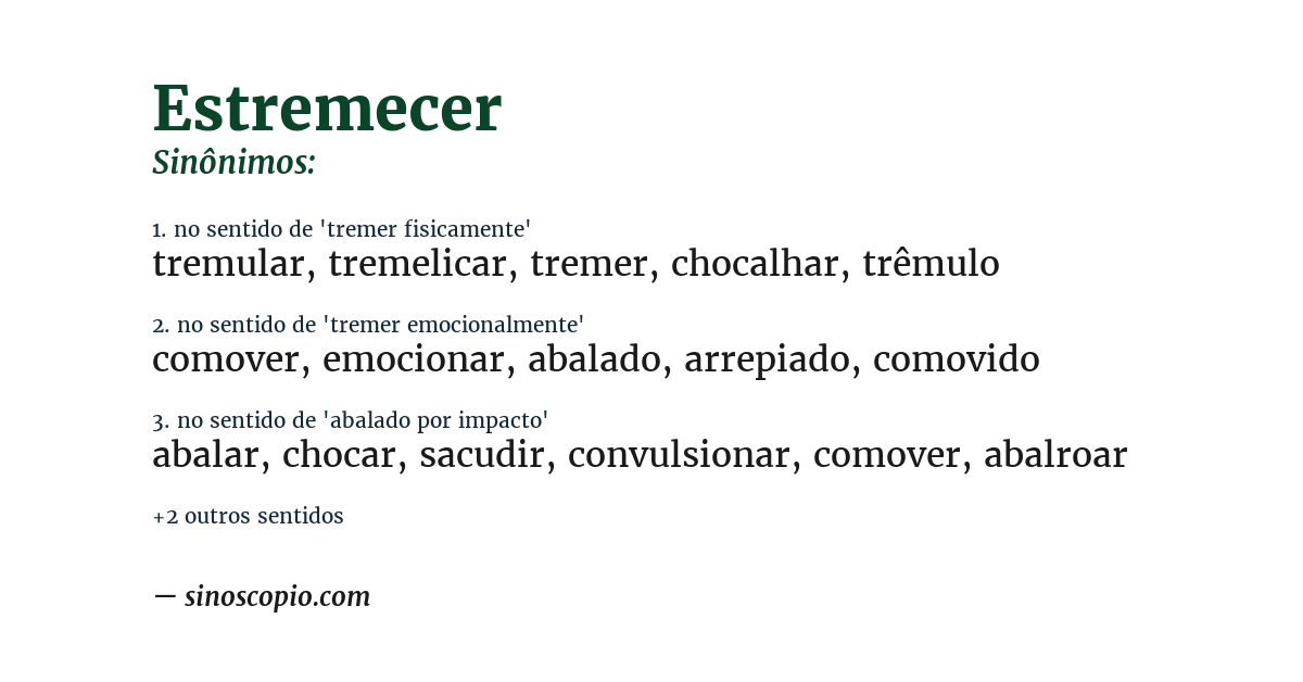 Sinônimo de estremecer