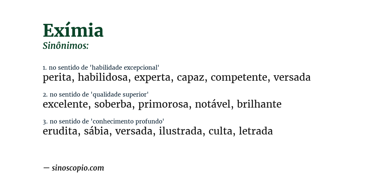 Sinônimo de exímia
