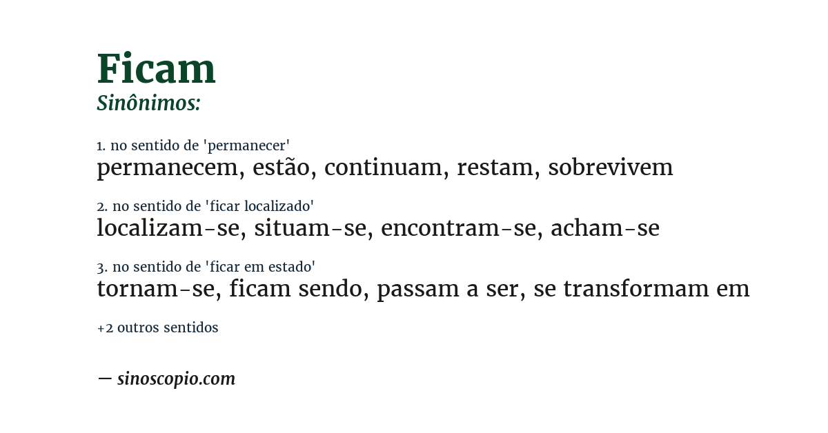Sinônimo de ficam