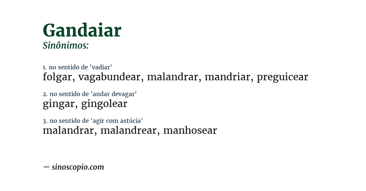 Sinônimo de gandaiar