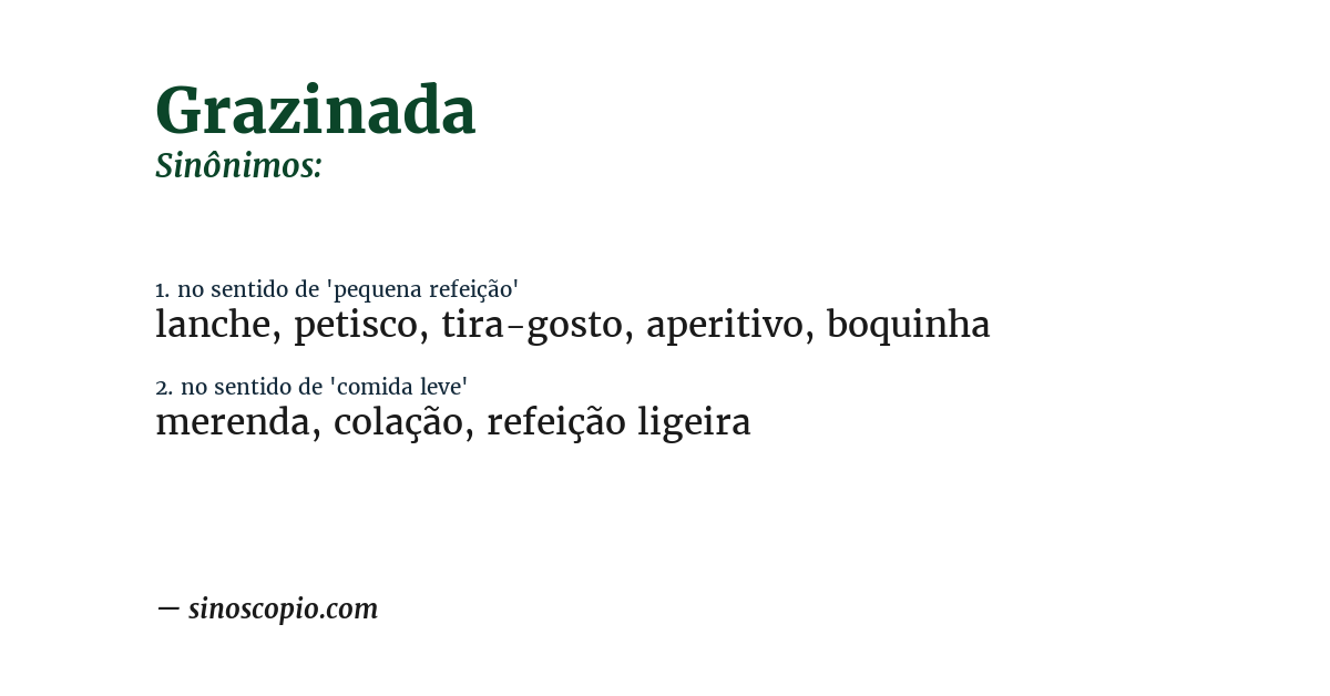 Sinônimo de grazinada