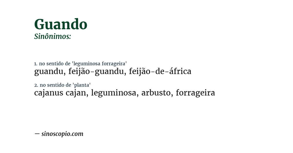 Sinônimo de guando