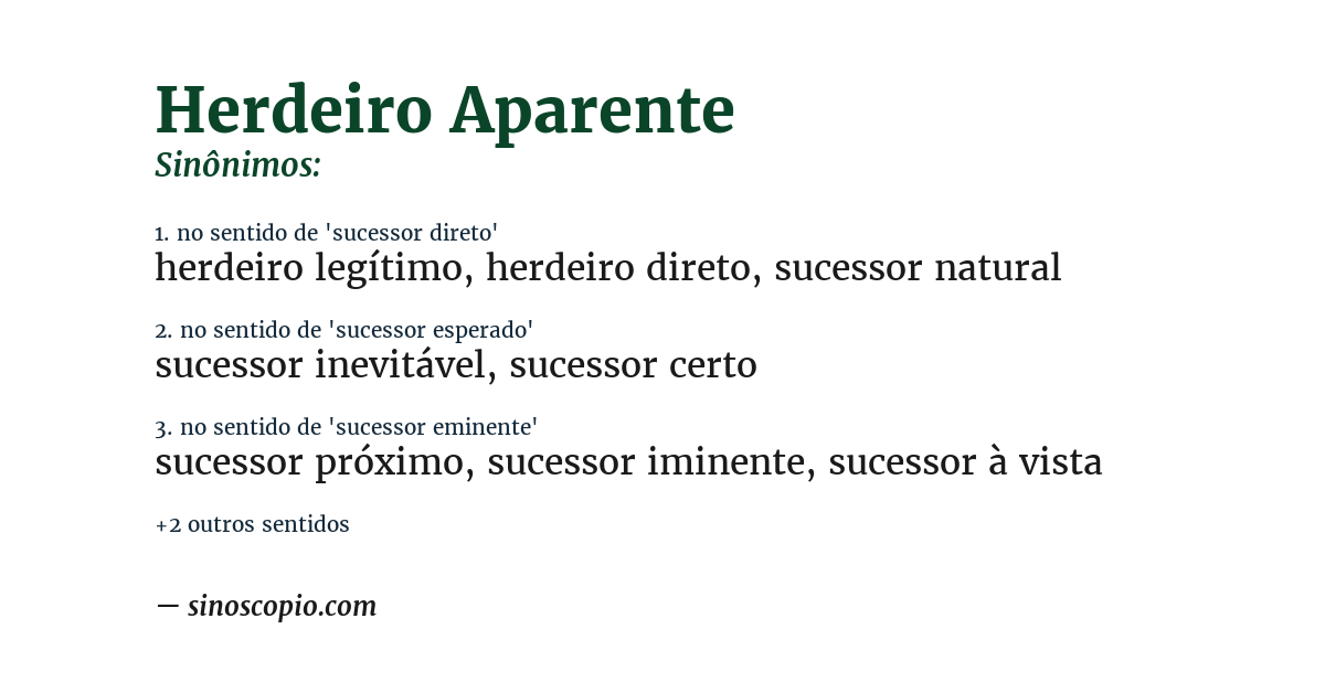 Sinônimo de herdeiro aparente