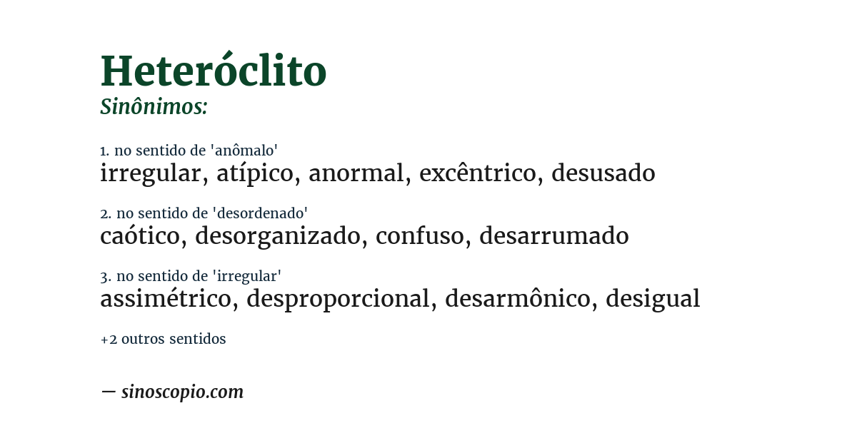 Sinônimo de heteróclito