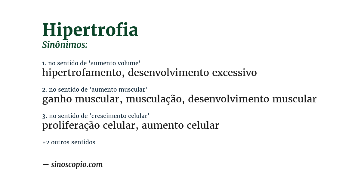 Sinônimo de hipertrofia