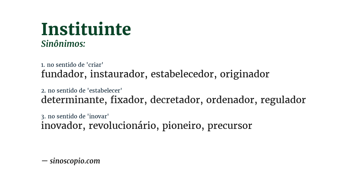 Sinônimo de instituinte