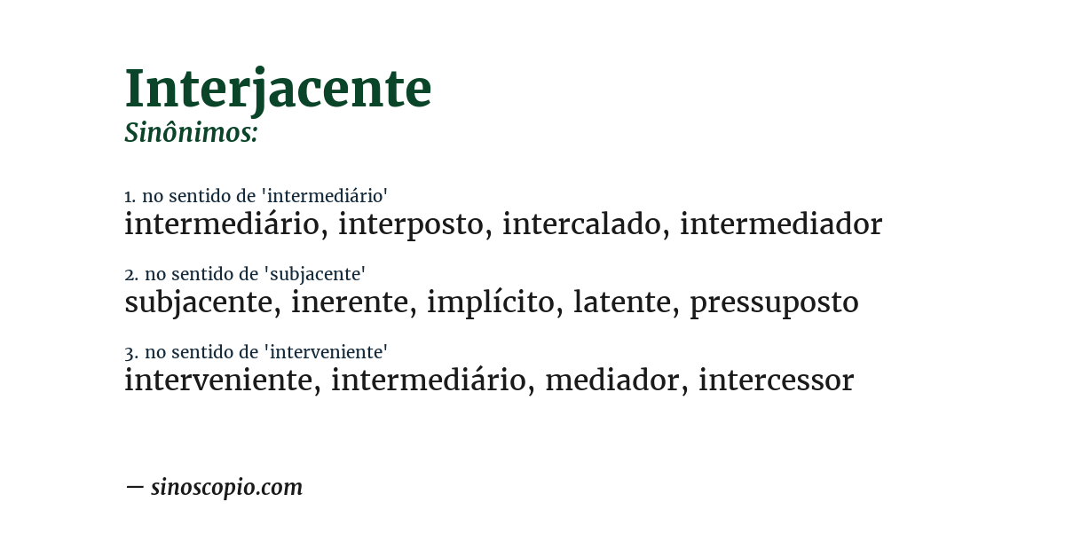 Sinônimo de interjacente