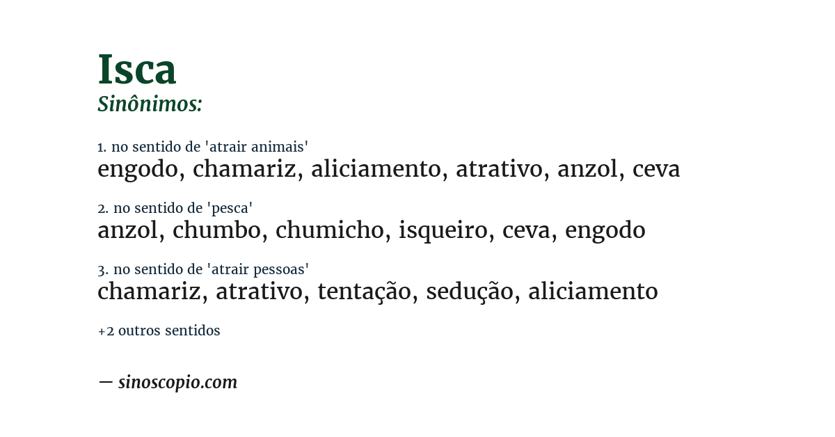 Sinônimo de isca