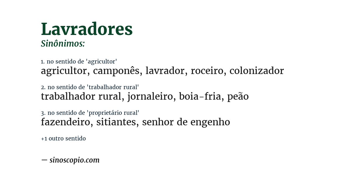 Sinônimo de lavradores