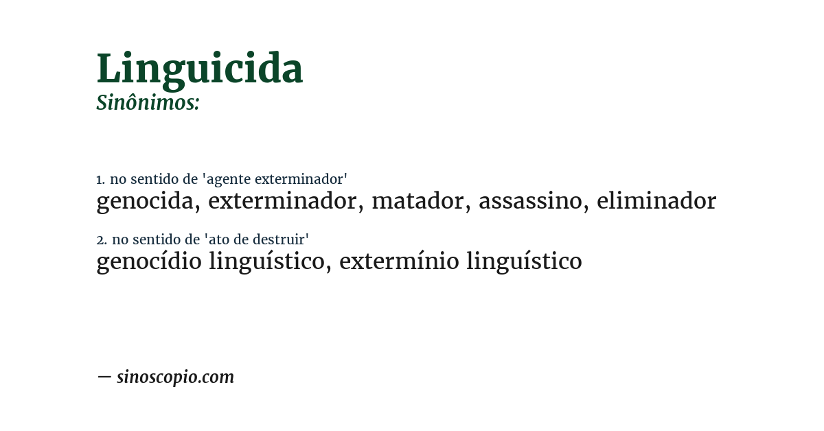 Sinônimo de linguicida