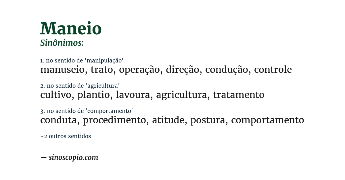Sinônimo de maneio