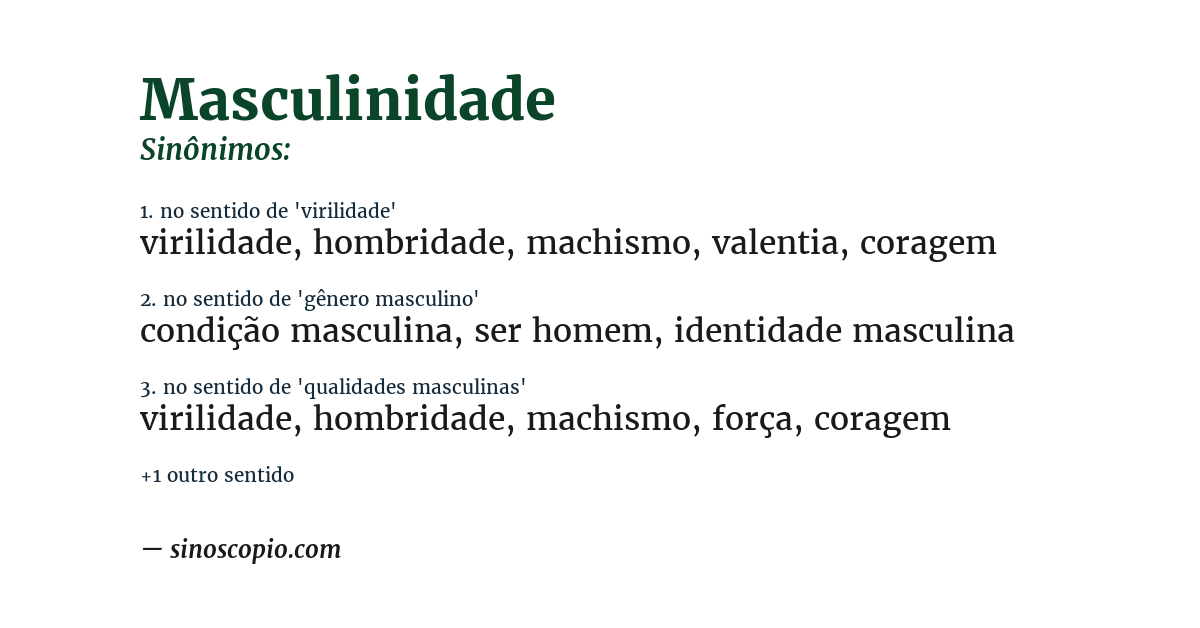 Sinônimo de masculinidade