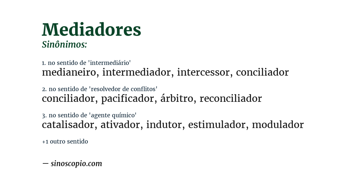 Sinônimo de mediadores