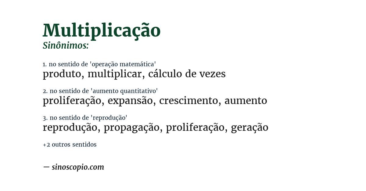 Sinônimo de multiplicação