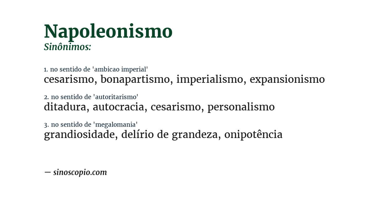 Sinônimo de napoleonismo