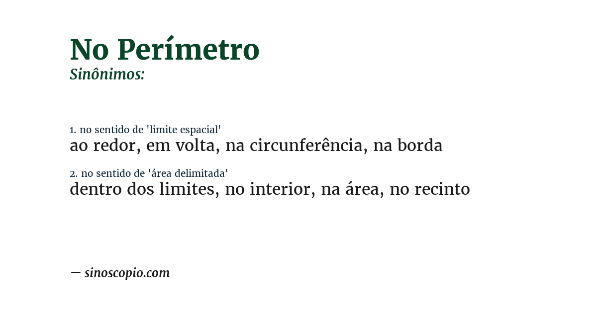 Sinônimo de no perímetro