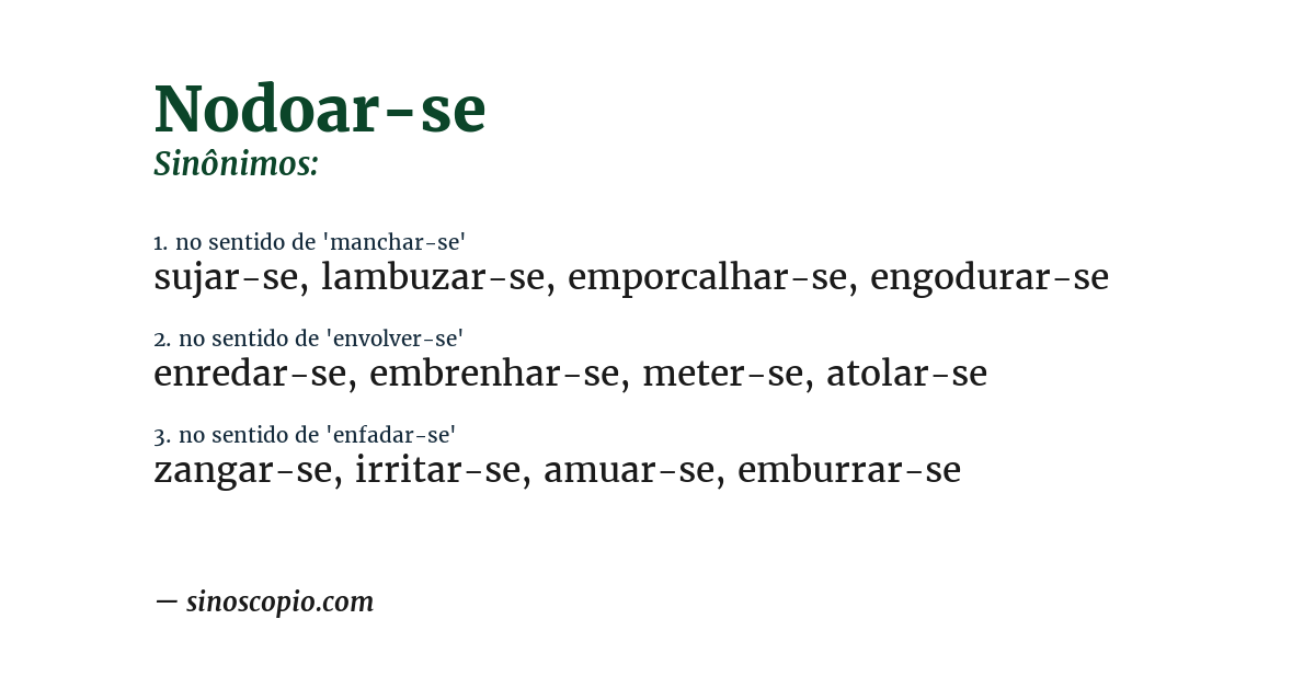 Sinônimo de nodoar-se