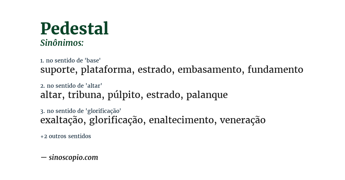 Sinônimo de pedestal