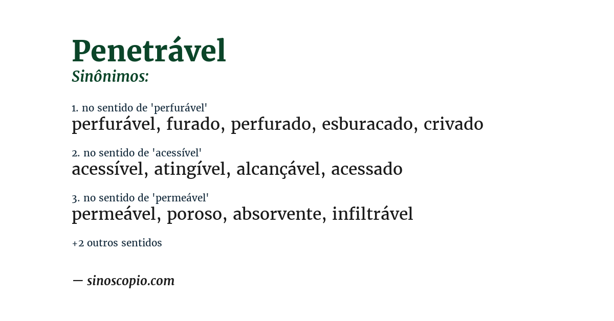 Sinônimo de penetrável