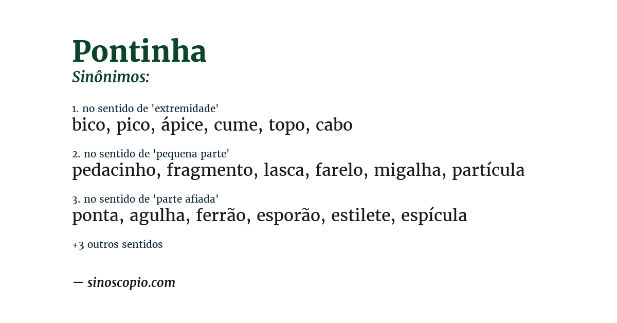 Sinônimo de pontinha