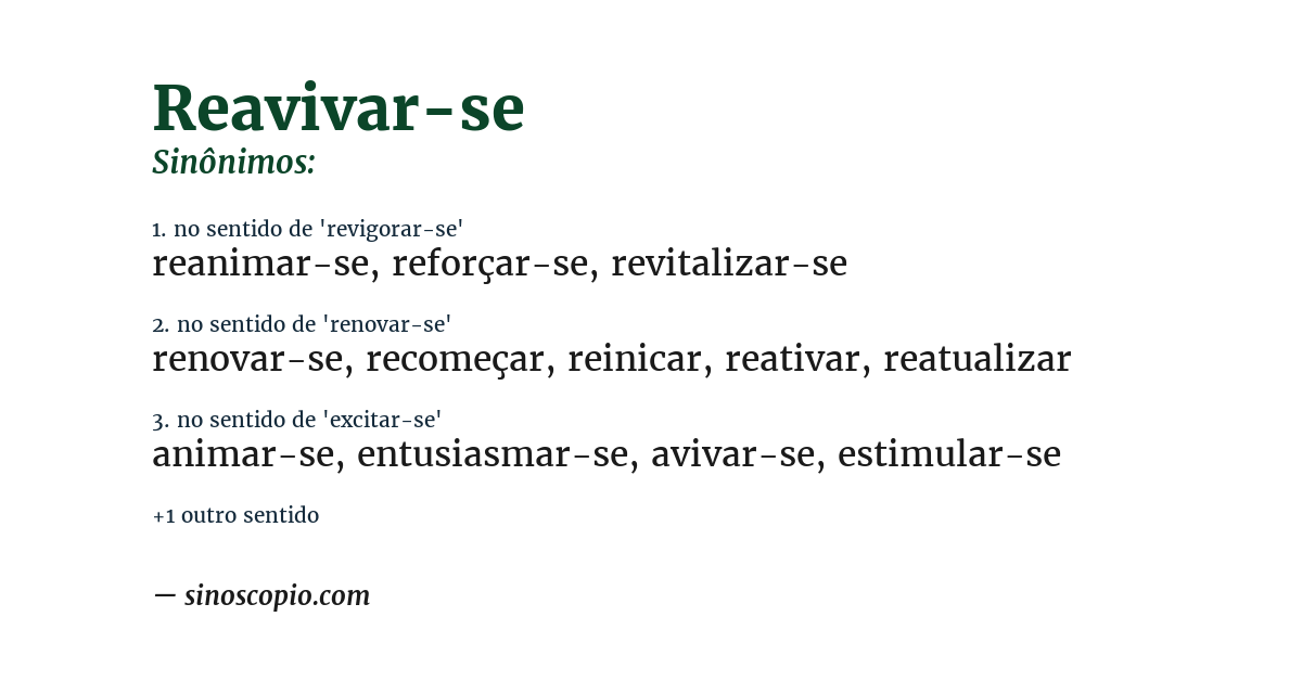 Sinônimo de reavivar-se