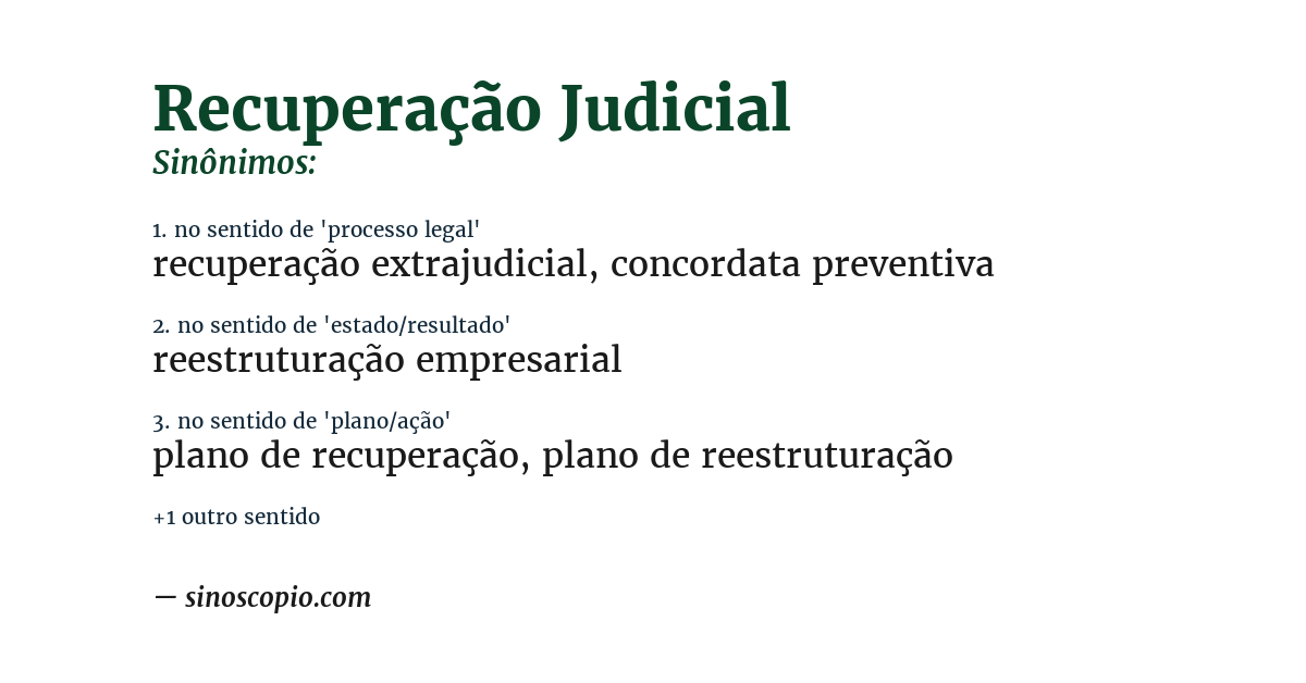 Sinônimo de recuperação judicial