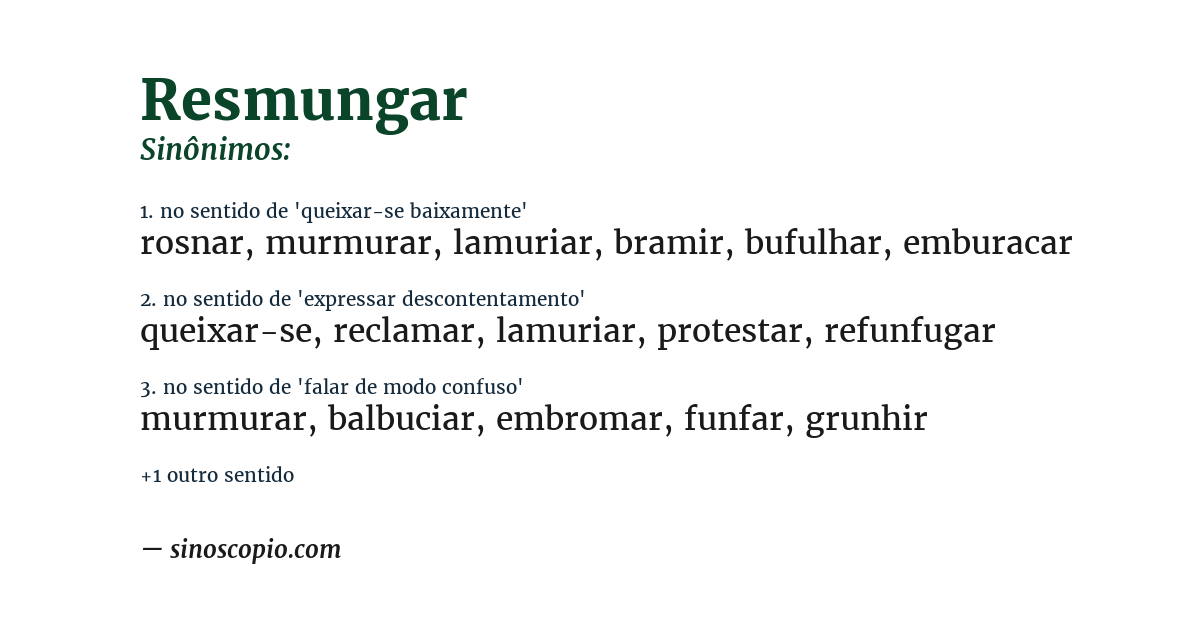 Sinônimo de resmungar