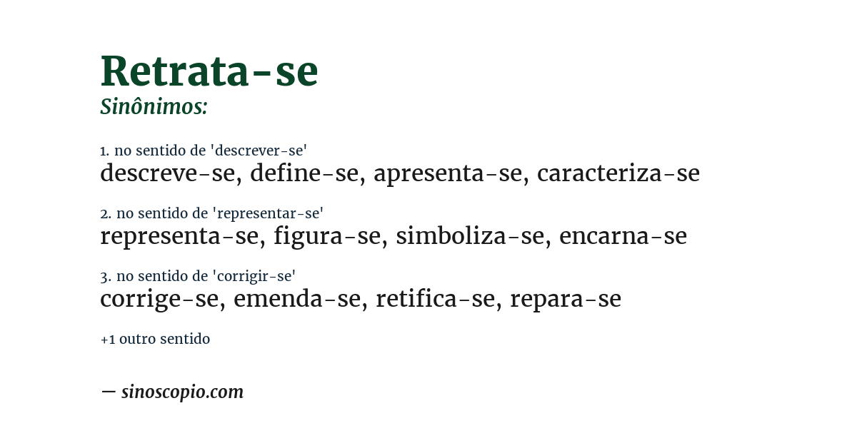 Sinônimo de retrata-se