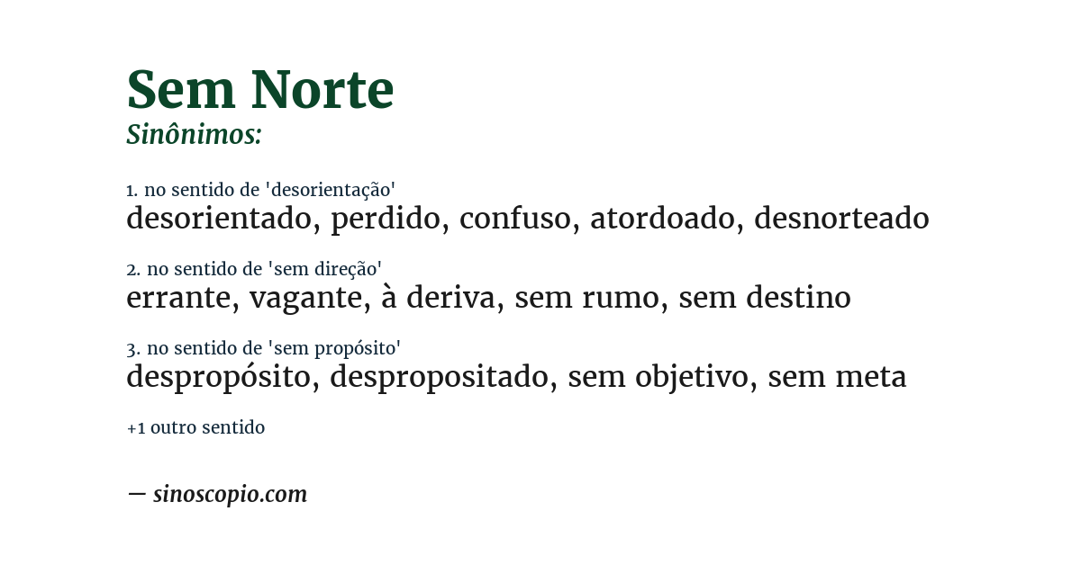 Sinônimo de sem norte