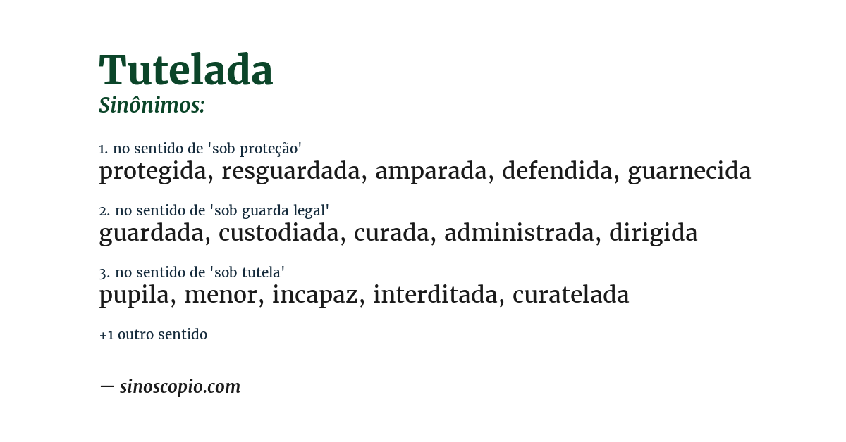 Sinônimo de tutelada