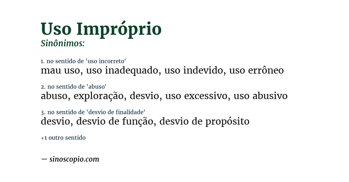 Sinônimo de uso impróprio