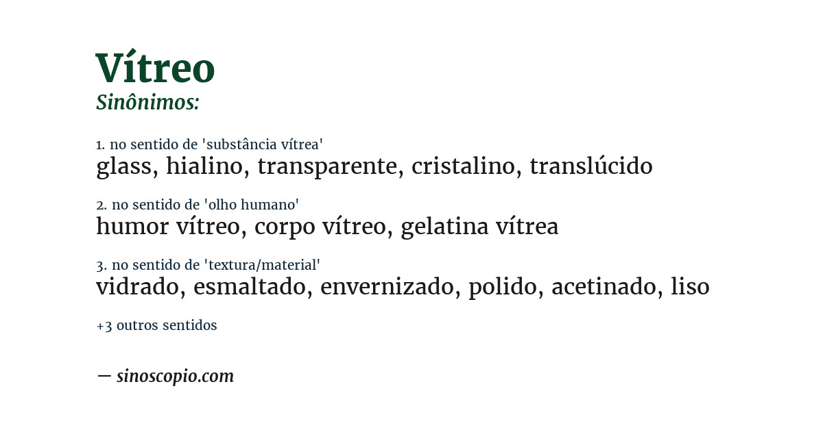Sinônimo de vítreo